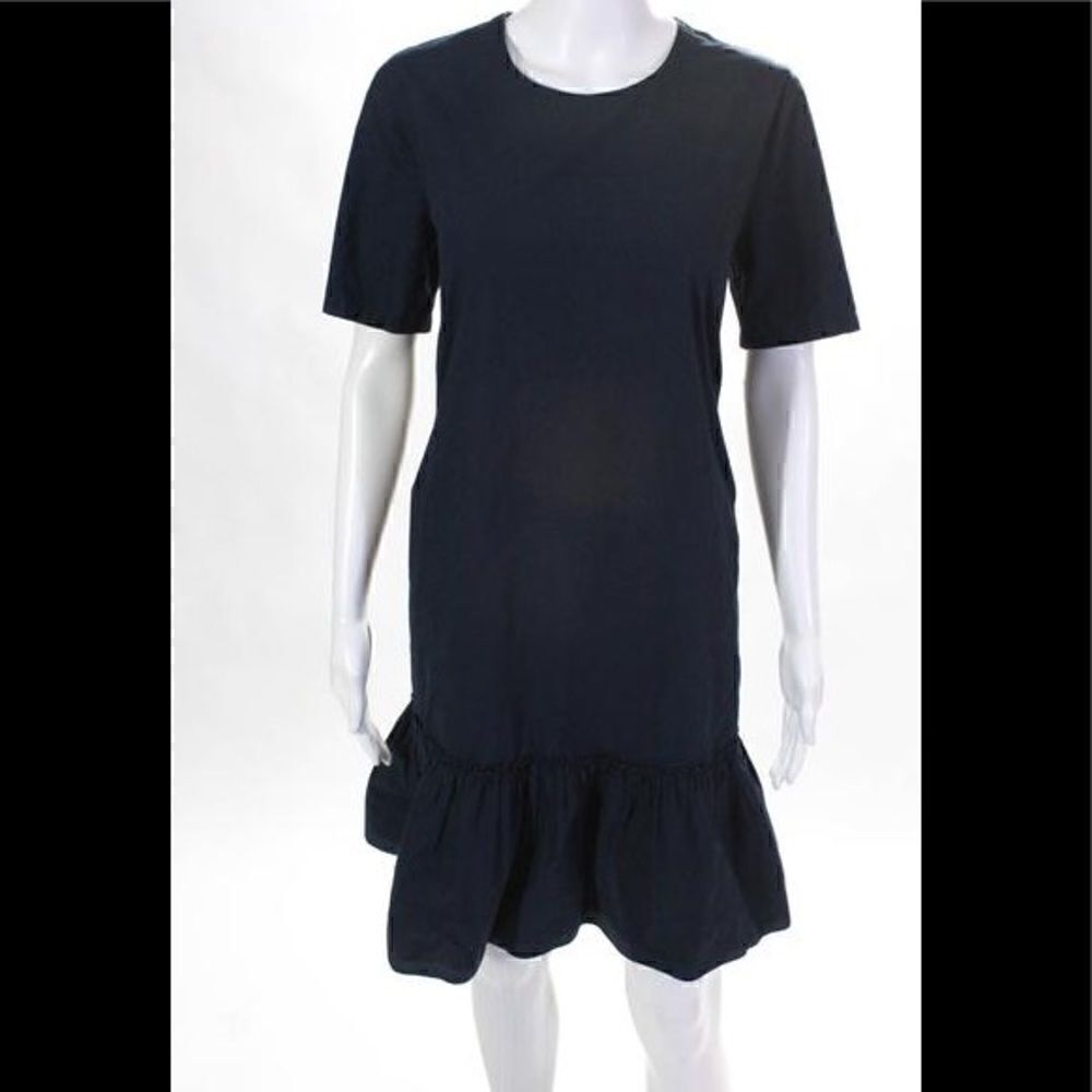 Nasty Gal black poplin frill pocket dress 4 (E1)